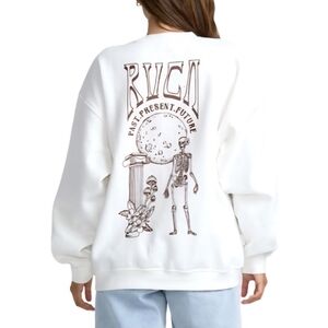 New RVCA White Pullover Crew Sweatshirt Women's Size Medium